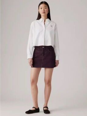 NWT Levi's Plum Corduroy Icon Skirt